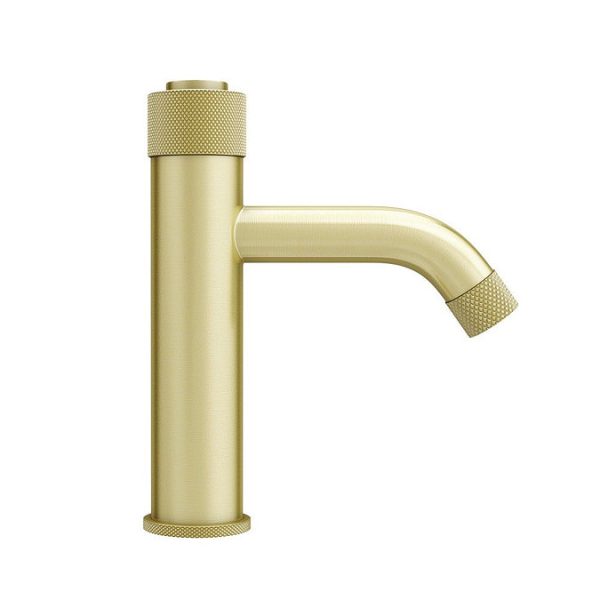 Arezzo Brushed Brass Industrial Style 1 Touch Basin Tap - Image 6
