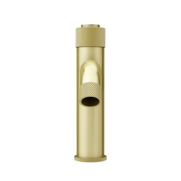 Arezzo Brushed Brass Industrial Style 1 Touch Basin Tap - Image 2