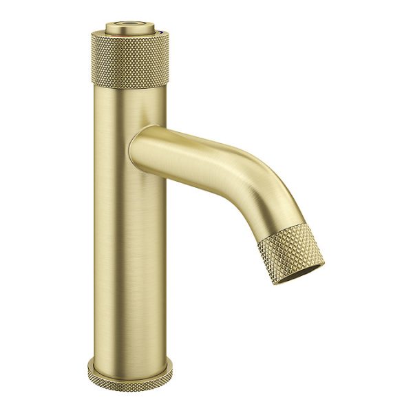 Arezzo Brushed Brass Industrial Style 1 Touch Basin Tap - Image 4