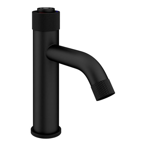 Arezzo Matt Black Industrial Style 1 Touch Basin Tap - Image 4