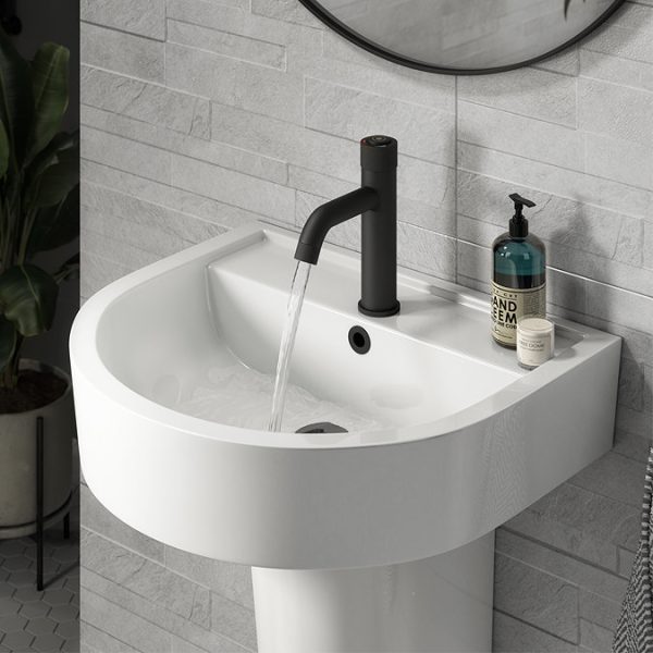 Arezzo Matt Black Industrial Style 1 Touch Basin Tap - Image 5