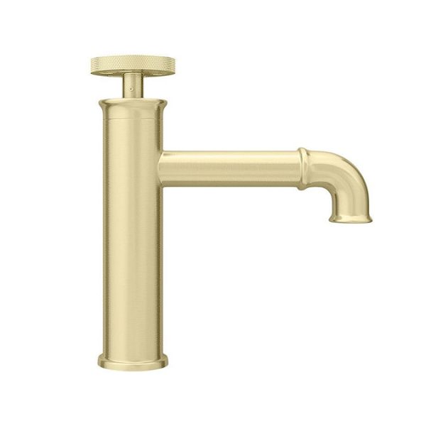 Arezzo Brushed Brass Industrial Style Mono Basin Mixer - Image 5