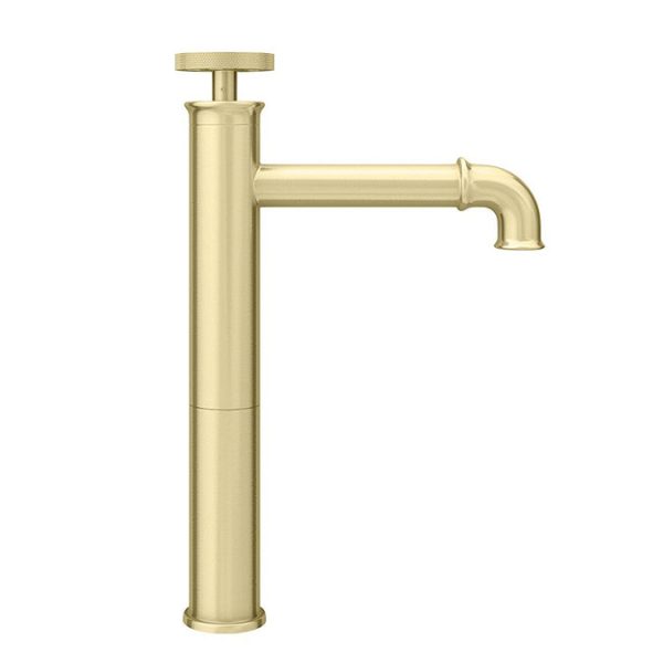 Arezzo Brushed Brass Industrial Style High Rise Basin Mixer - Image 7