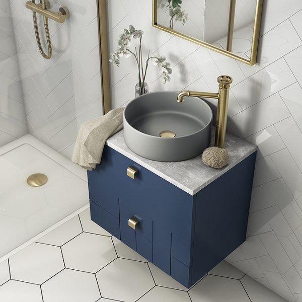 Arezzo Brushed Brass Industrial Style High Rise Basin Mixer - Image 2