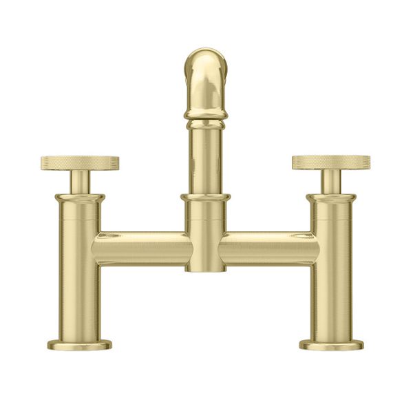 Arezzo Brushed Brass Industrial Style Bath Filler - Image 5