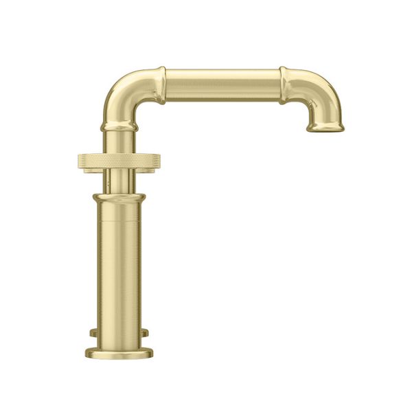 Arezzo Brushed Brass Industrial Style Bath Filler - Image 2