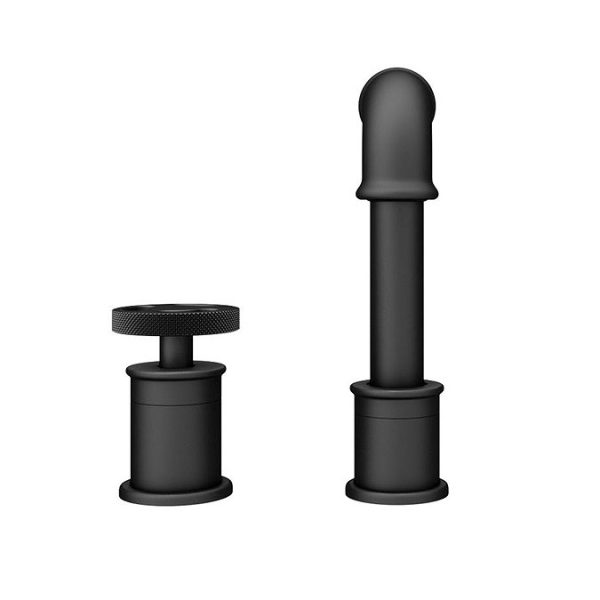 Arezzo Matt Black 2TH Industrial Style Deck Mounted Basin Mixer - Image 5