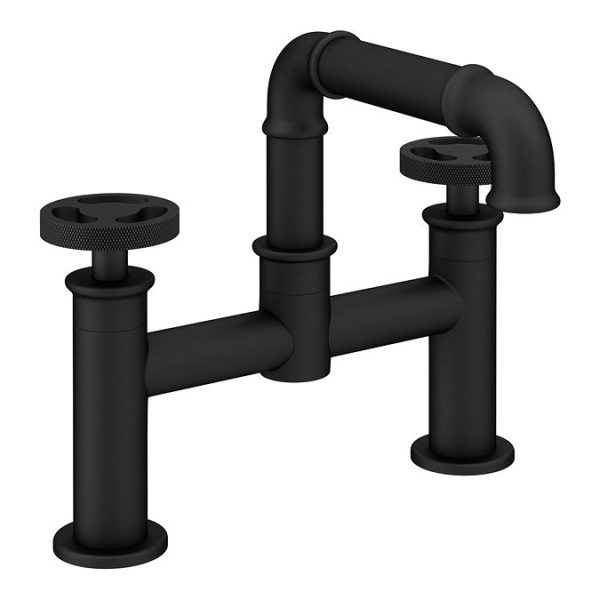Arezzo Matt Black Industrial Style Bath Filler - Image 4