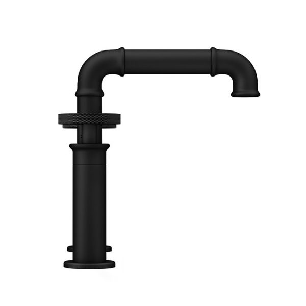 Arezzo Matt Black Industrial Style Bath Filler - Image 6