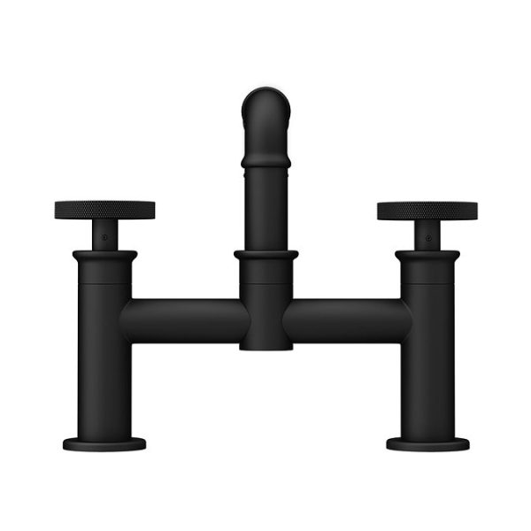 Arezzo Matt Black Industrial Style Bath Filler - Image 2