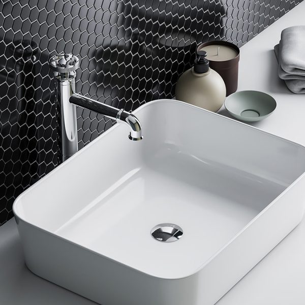 Arezzo Chrome Industrial Style High Rise Basin Mixer - Image 3