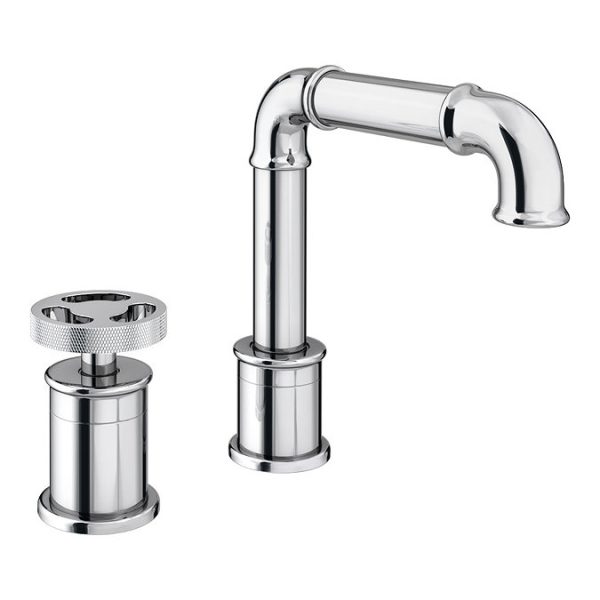 Arezzo Chrome 2TH Industrial Style Deck Mounted Basin Mixer - Image 4