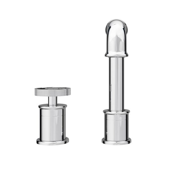 Arezzo Chrome 2TH Industrial Style Deck Mounted Basin Mixer - Image 5