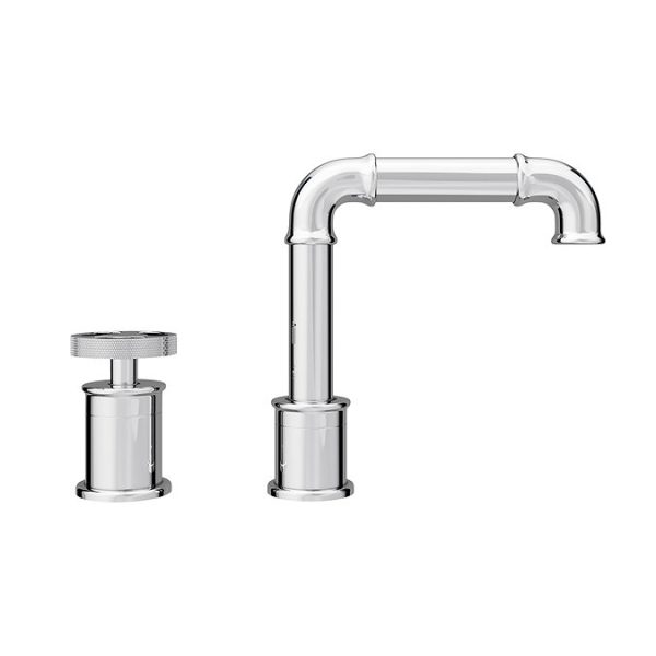 Arezzo Chrome 2TH Industrial Style Deck Mounted Basin Mixer - Image 2