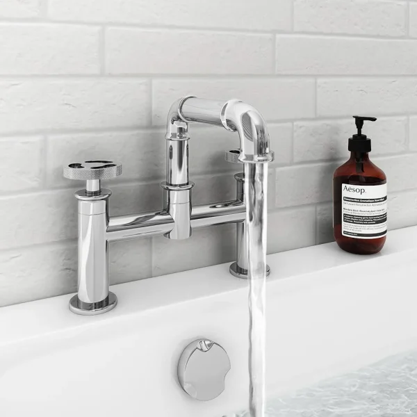 Arezzo Chrome Industrial Style Bath Filler