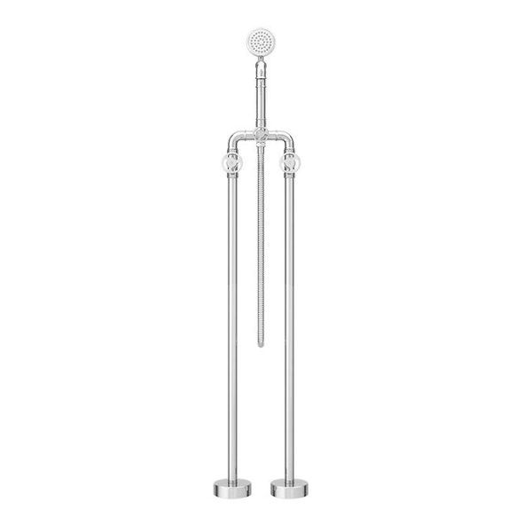 Arezzo Chrome Industrial Style Freestanding Bath Shower Mixer Tap - Image 2