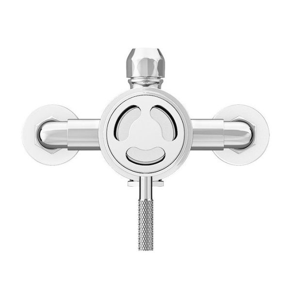 Arezzo Chrome Industrial Style Exposed Dual Shower Valve with Riser Kit Chrome - Image 5