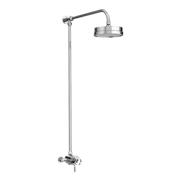 Arezzo Chrome Industrial Style Exposed Dual Shower Valve with Riser Kit Chrome - Image 2