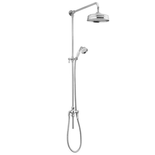 Arezzo Chrome Grand Rigid Riser Kit with Diverter + Industrial Style Dual Exposed Shower Valve - Image 3