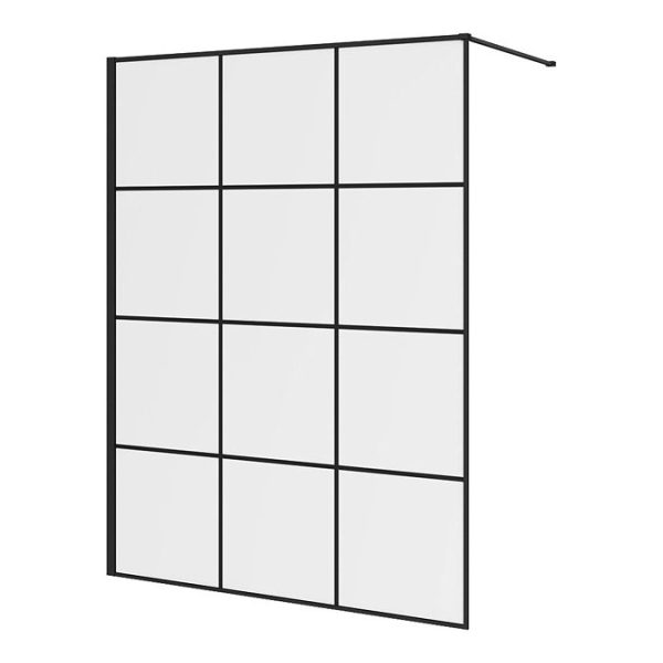 Arezzo 1400 x 800 Matt Black Grid Wet Room (inc. 1400 Screen + Tray) - Image 2