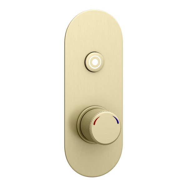 Arezzo Brushed Brass Push Button Shower with Rainfall Shower Head - Image 3