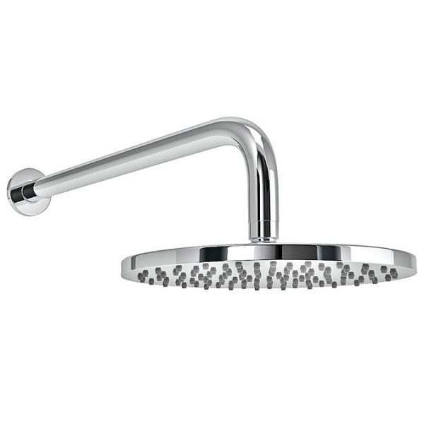 Arezzo Chrome Industrial Style Push Button Shower Valve with Diverter, Handset, Fixed Shower Head + 4 Body Jets - Image 6