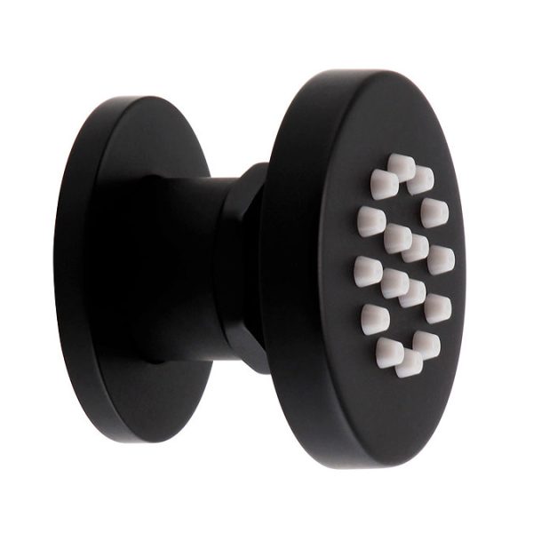 Arezzo Matt Black Industrial Style Push Button Shower Valve with Diverter, Handset, Fixed Shower Head + 4 Body Jets - Image 5