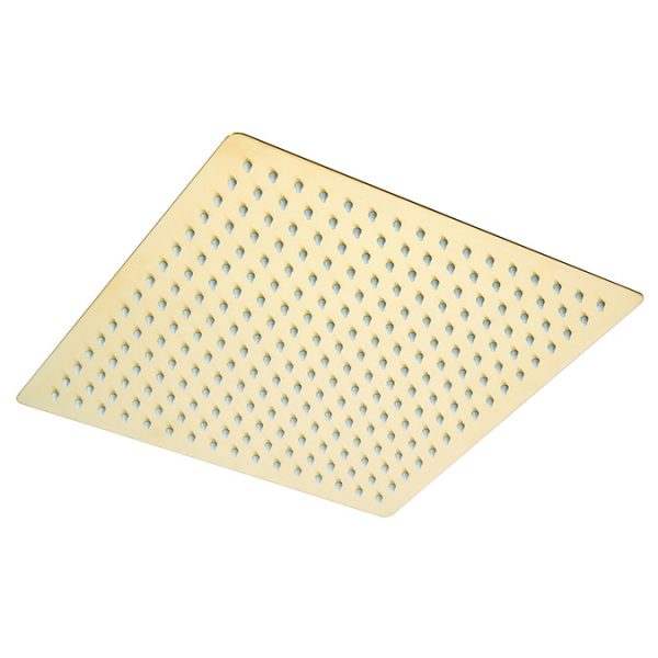 Arezzo Brushed Brass Square Shower System (Valve with Fixed Shower Head + 4 Body Jets) - Image 6