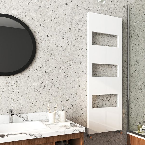 Arezzo White 1500 x 500 Designer Panel Radiator with Towel Rails - Image 2