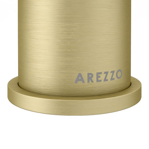 Arezzo Round Brushed Brass Bath Shower Mixer Tap with Shower Kit - Image 2