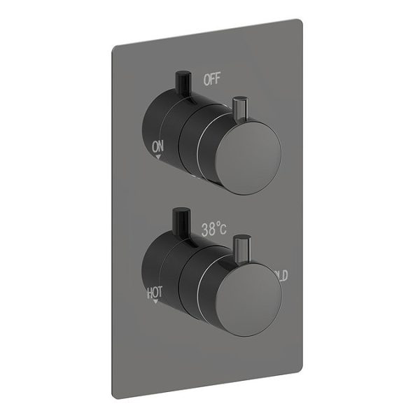 Arezzo Twilight Black Chrome Round Shower Package with Concealed Valve + Head - Image 3