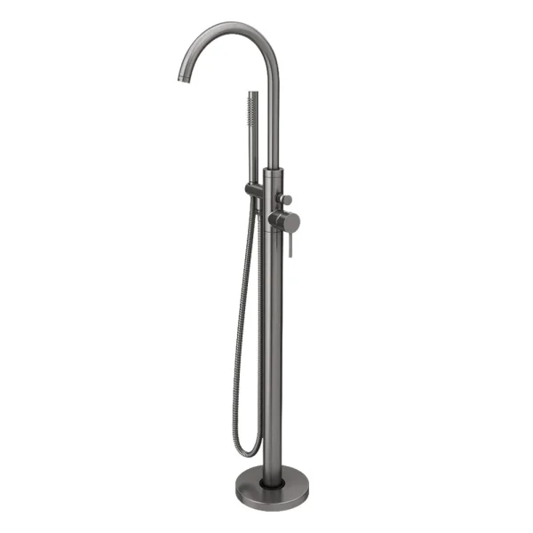 Arezzo Gunmetal Grey Freestanding Bath Tap with Shower Mixer