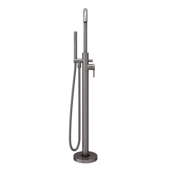 Arezzo Gunmetal Grey Freestanding Bath Tap with Shower Mixer - Image 2