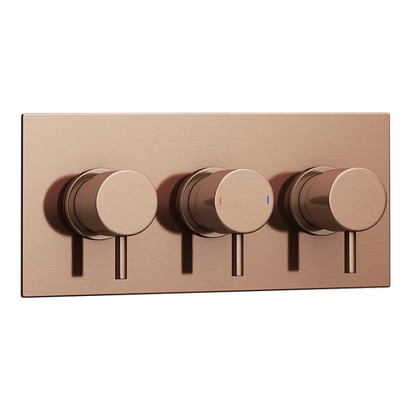 Arezzo Rose Gold Round Thermostatic Shower Pack with Ceiling Mounted Head + Handset - Image 6