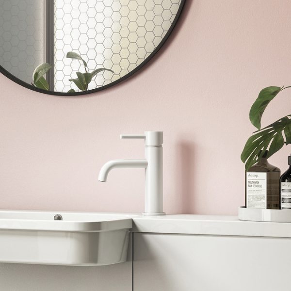 Arezzo Round Matt White Basin Mono Mixer Tap - Image 2