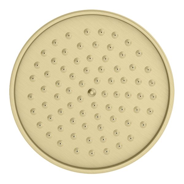 Arezzo Brushed Brass Dual Exposed Valve with Rigid Riser Kit, 195mm Shower Head, Handshower & Diverter - Image 5
