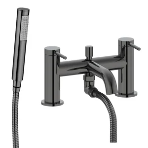 Arezzo Twilight Black Chrome Round Bath Shower Mixer incl. Shower Kit