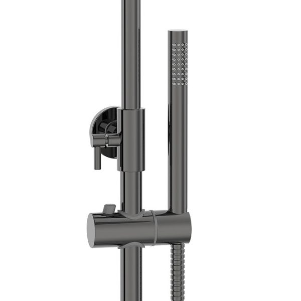 Arezzo Deluxe Cool Touch Round Thermostatic Shower (300mm Head   Twilight Black Chrome) - Image 5