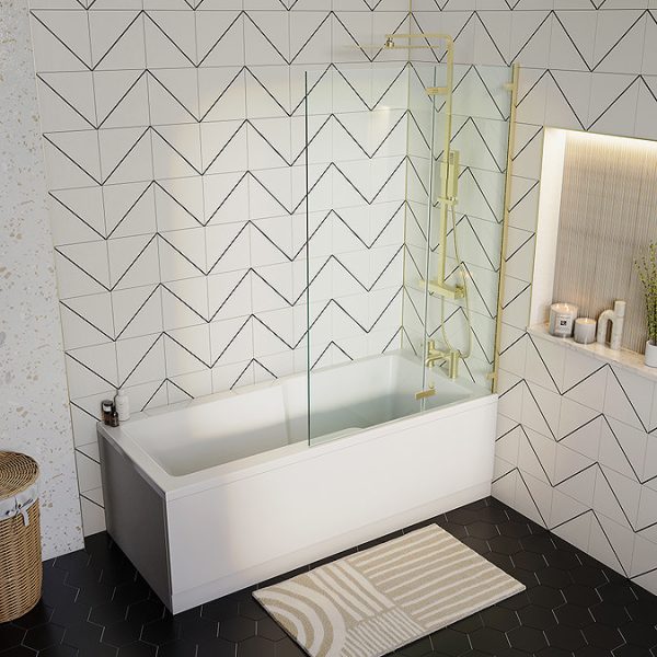 Arezzo Deluxe Cool Touch Square Thermostatic Shower (300 x 300mm Head   Brushed Brass) - Image 2