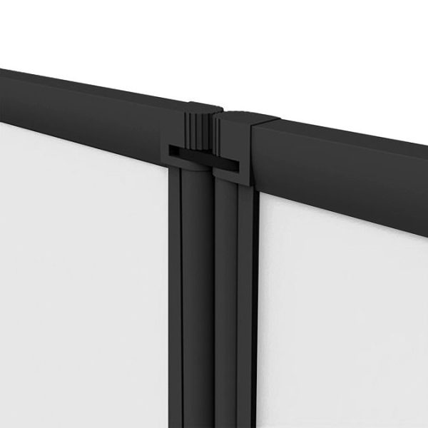 Arezzo Square Single Ended Bath with Matt Black Bi Fold Screen - Image 4