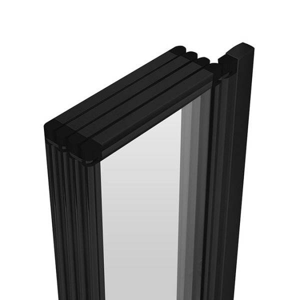 Arezzo Square Single Ended Bath with Matt Black Bi Fold Screen - Image 5