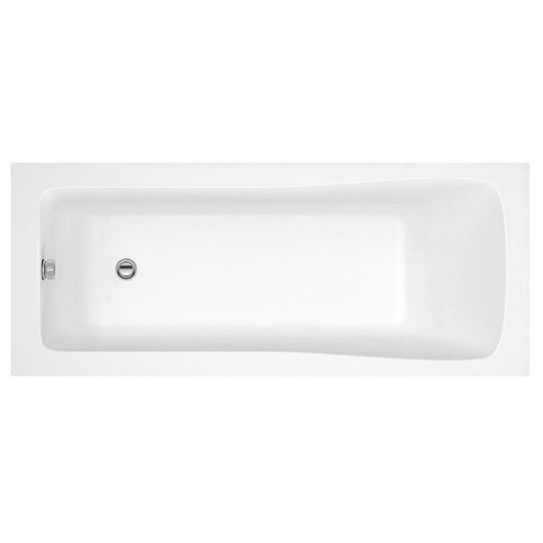 Arezzo Square Single Ended Bath with Matt Black Sliding Bath Screen - Image 2