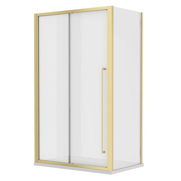 Arezzo 1200 x 800 Soft Closing Sliding Shower Door Enclosure   Brushed Brass - Image 2