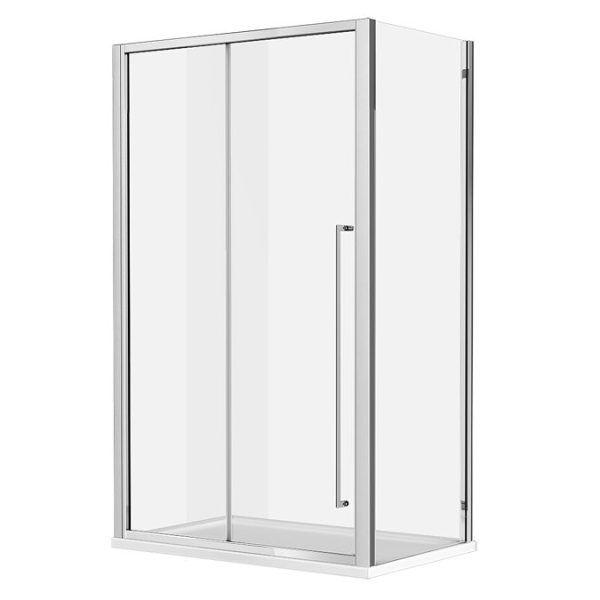 Arezzo 1000 x 800 Soft Closing Sliding Shower Door Enclosure   Chrome - Image 2