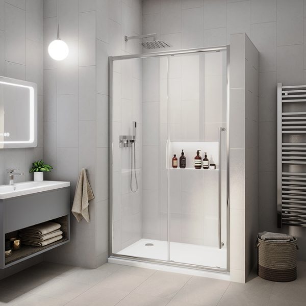 Milan Square Wall Mounted Thermostatic Shower Valve with Handset + 300mm Fixed Shower Head - Image 5