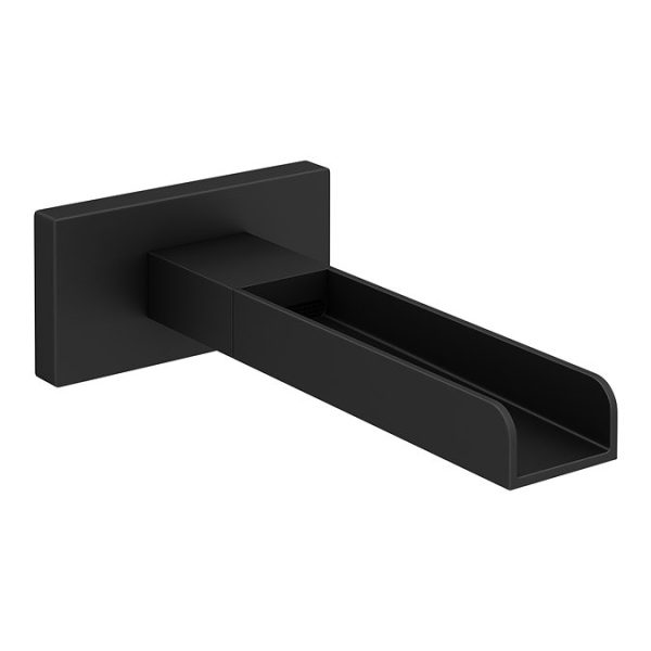 Arezzo Matt Black Wall Mounted Waterfall Basin/Bath Spout - Image 2