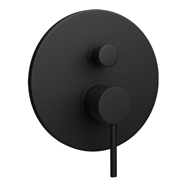 Arezzo Matt Black Shower System (Valve incl. 200mm Ceiling Mounted Head + Slide Rail Kit with Handset) - Image 3