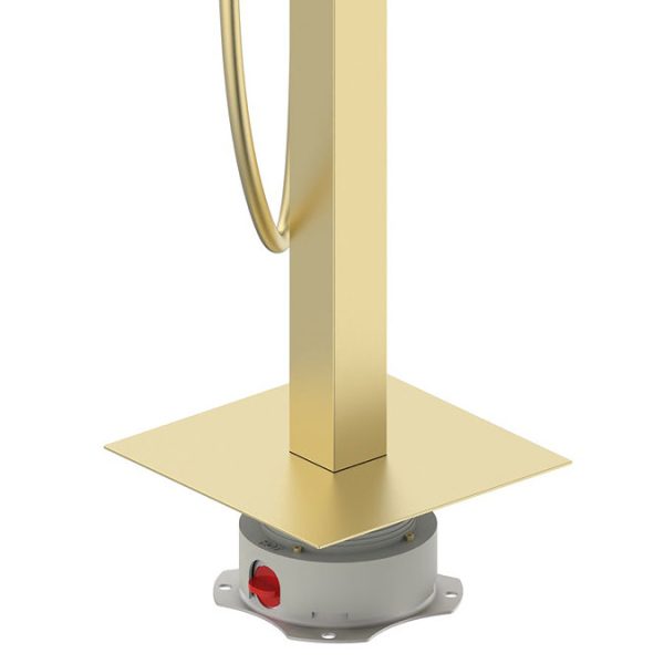 Arezzo Square Thermostatic Floor Mounted Freestanding Bath Shower Mixer Brushed Brass - Image 2