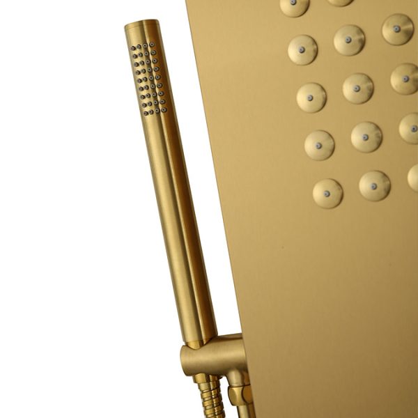 Arezzo Shower Tower Panel   Brushed Brass (Thermostatic) - Image 4