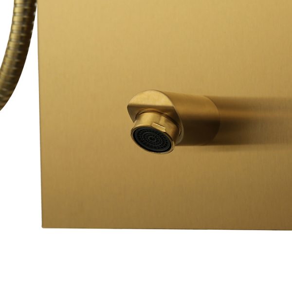 Arezzo Shower Tower Panel   Brushed Brass (Thermostatic) - Image 6